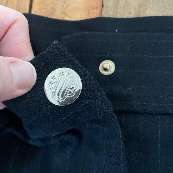Maje Black Pinstripe Wool blend Trousers- Size 38 (6) - Picture 7 of 11